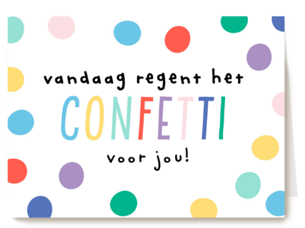 Verjaardagskaart man vrouw hip Vandaag regent het confetti