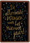 nieuwjaarskaart klassiek zwart met sterren