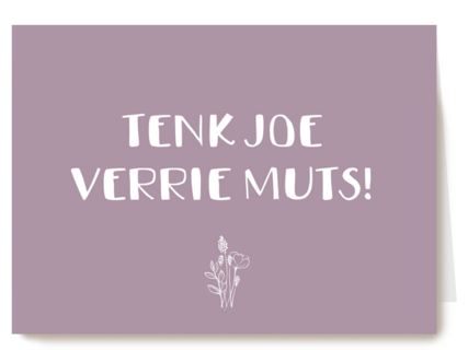 bedankt kaart grappig tenkjoe versie muts