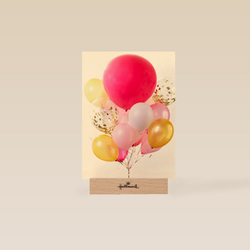 van harte met deze roze ballonnen