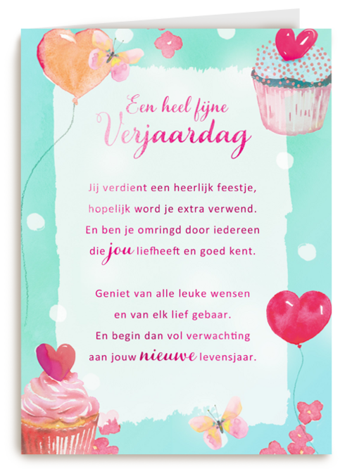 Verjaardagskaart vrouw Cupcakes More than words