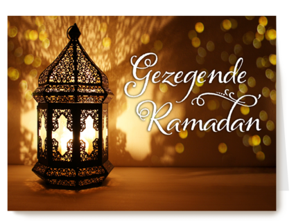 Eid Mubarak kaart met gezegende Ramadan