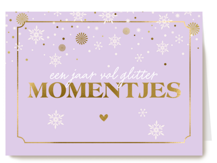 Kerstkaart een jaar vol glitter momentjes