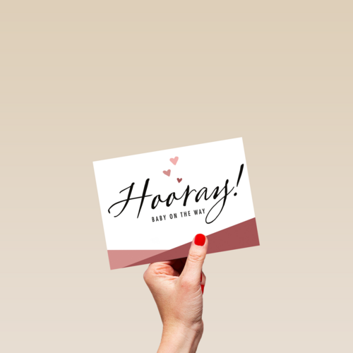 zwangerschap aankondiging hooray baby on the way
