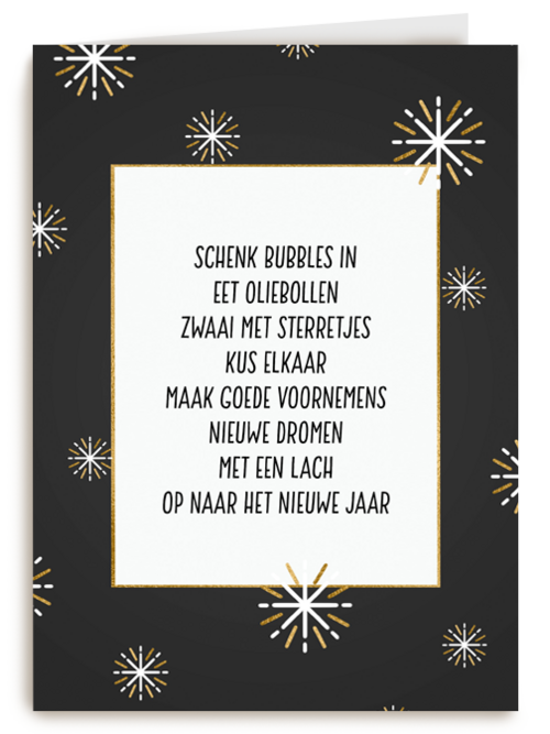 nieuwjaarskaart quote schenk bubbels in