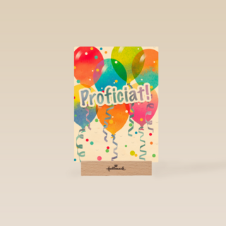 proficiat met ballonnen en confetti