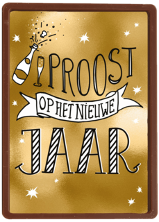 nieuwjaarskaart hip goud proost op het nieuwe jaar