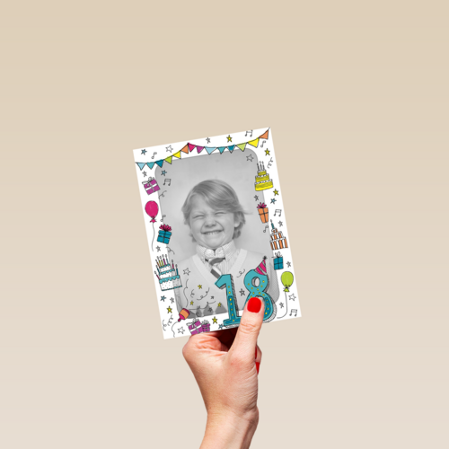 fotokaart 18 jaar geworden