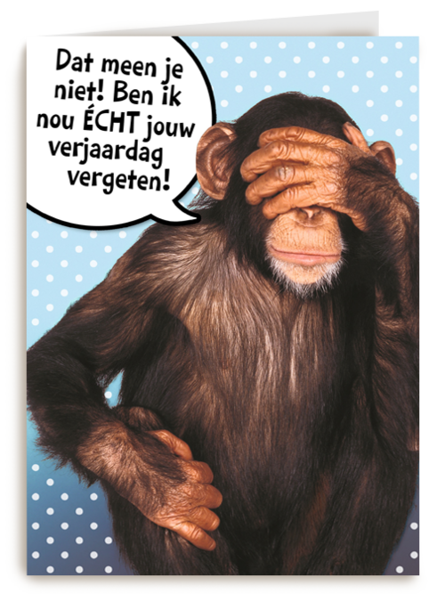 aap met hand voor zijn ogen