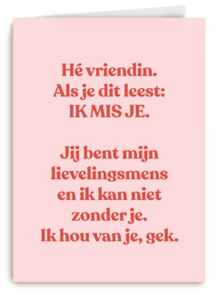 Vriendschapskaart vrouw missen powervrouw