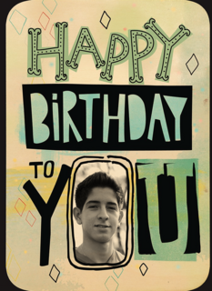 happy birthday met fotolijstje in de o