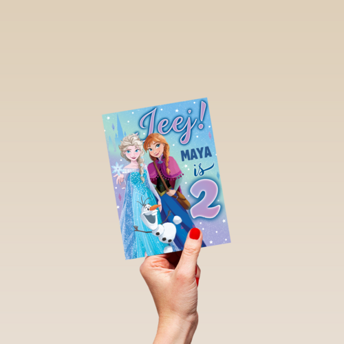 Frozen verjaardagskaart 2 jaar Elsa Anna