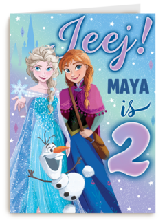 Frozen verjaardagskaart 2 jaar Elsa Anna
