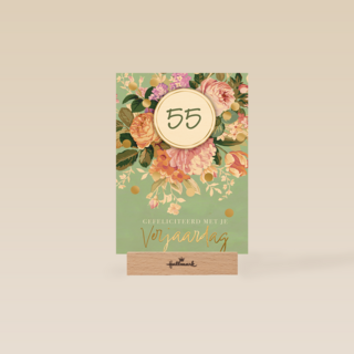Verjaardagskaart bloemen met leeftijd