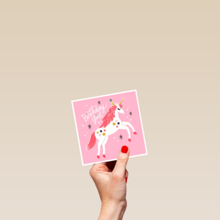 Verjaardagskaart tiener meisje Birthdaygirl met unicorn