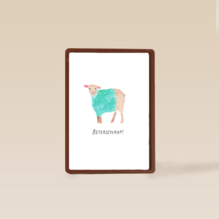 Beterschapskaart schaap met trui