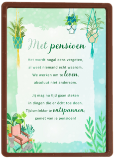 Pensioenkaart Geniet van je pensioen More than words
