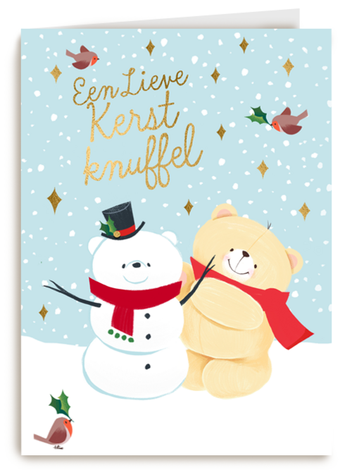 kerstkaart forever friends een lieve kerst knuffel
