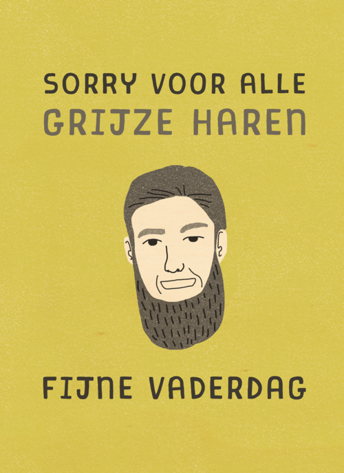 vaderdag kaart grijze haren