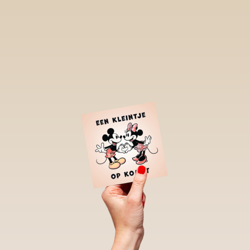 Een kleintjte op komst Mickey en Minnie Mouse