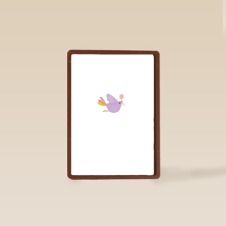 Sterktekaart vogel met bloem