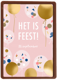 Uitnodiging feest of housewarming gouden ballonnen
