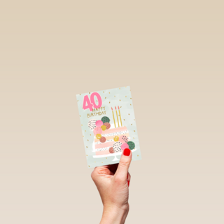 40 happy birthday met taart