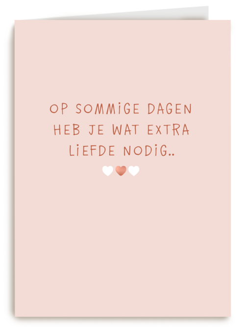 herinnering wat extra liefde nodig kaart