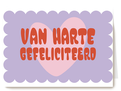 Verjaardagskaart Van Harte Gefeliciteerd paars