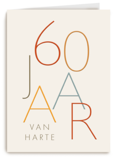 Stijlvolle verjaardagskaart 60 jaar van harte