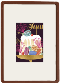 Verjaardagskaart stijvolle taart met leeftijd