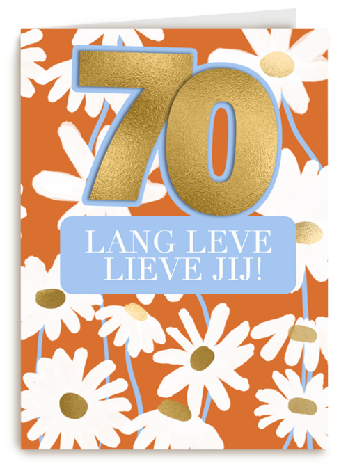 een bloemige verjaardagskaart voor 70