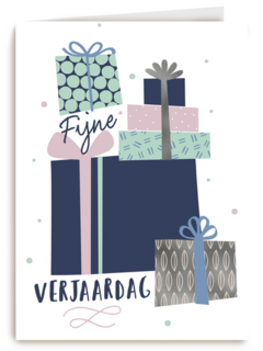 fijne verjaardag met deze cadeaus