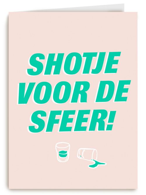 Verjaardagskaart man vrouw grappig shotje voor de sfeer