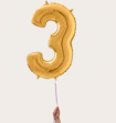 Cijferballon 3 Jaar Goud XL