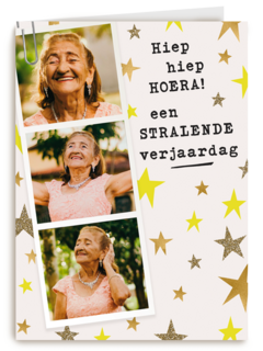 Een stralende verjaardag fotokaart