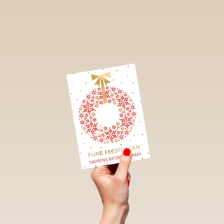 Kerstkaart zakelijk Kerstkrans Aanpasbare tekst