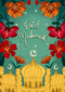 eid mubarak kaart met bloemen
