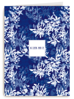 Sterkte kaart wit blauwe bloemen