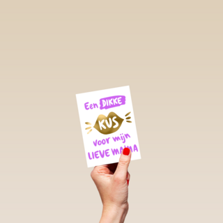moederdag kaart een dikke kus voor mijn lieve mama
