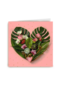 Blanco kaart roze hart bloem