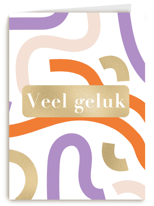 Veel geluk kaart met gekleurde slingers
