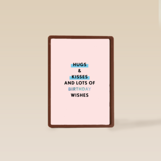 Verjaardagskaart vrouw Hugs kisses and lots of birthday wishes