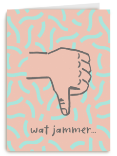 gezakt kaart thumbs down