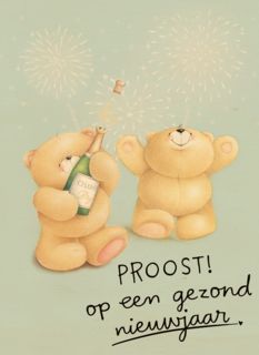 nieuwjaarskaart klassiek forever friends proost