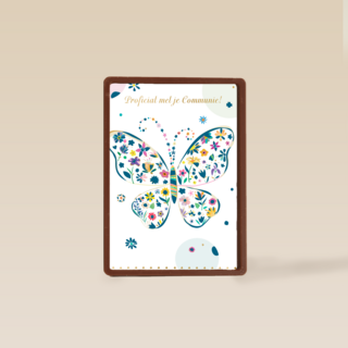 Proficiat met je communie vlinder