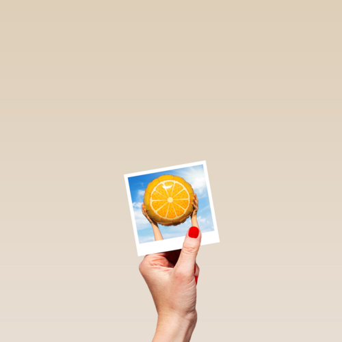 Beterschapskaart Sinaasappel ballon Polaroid