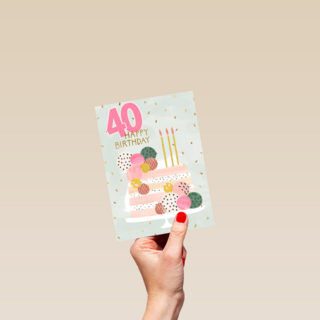 40 happy birthday met taart