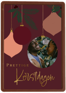 Kerst fotokaart Kerstbal Rood