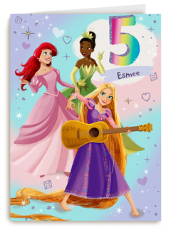 Verjaardagskaart Disney prinses 5 jaar